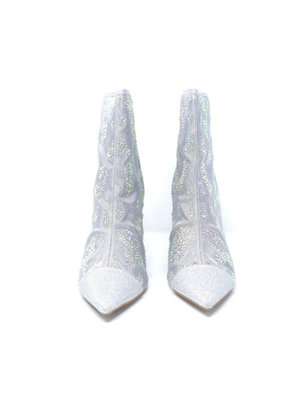 Thalia Sodi Booties Shaylene Embellished Stiletto Heel Silver Size 8M - Picture 3 of 11